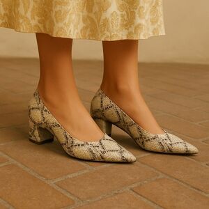 Franco Sarto Romi Snake Leather Pointed Toe Heel 9M EUC